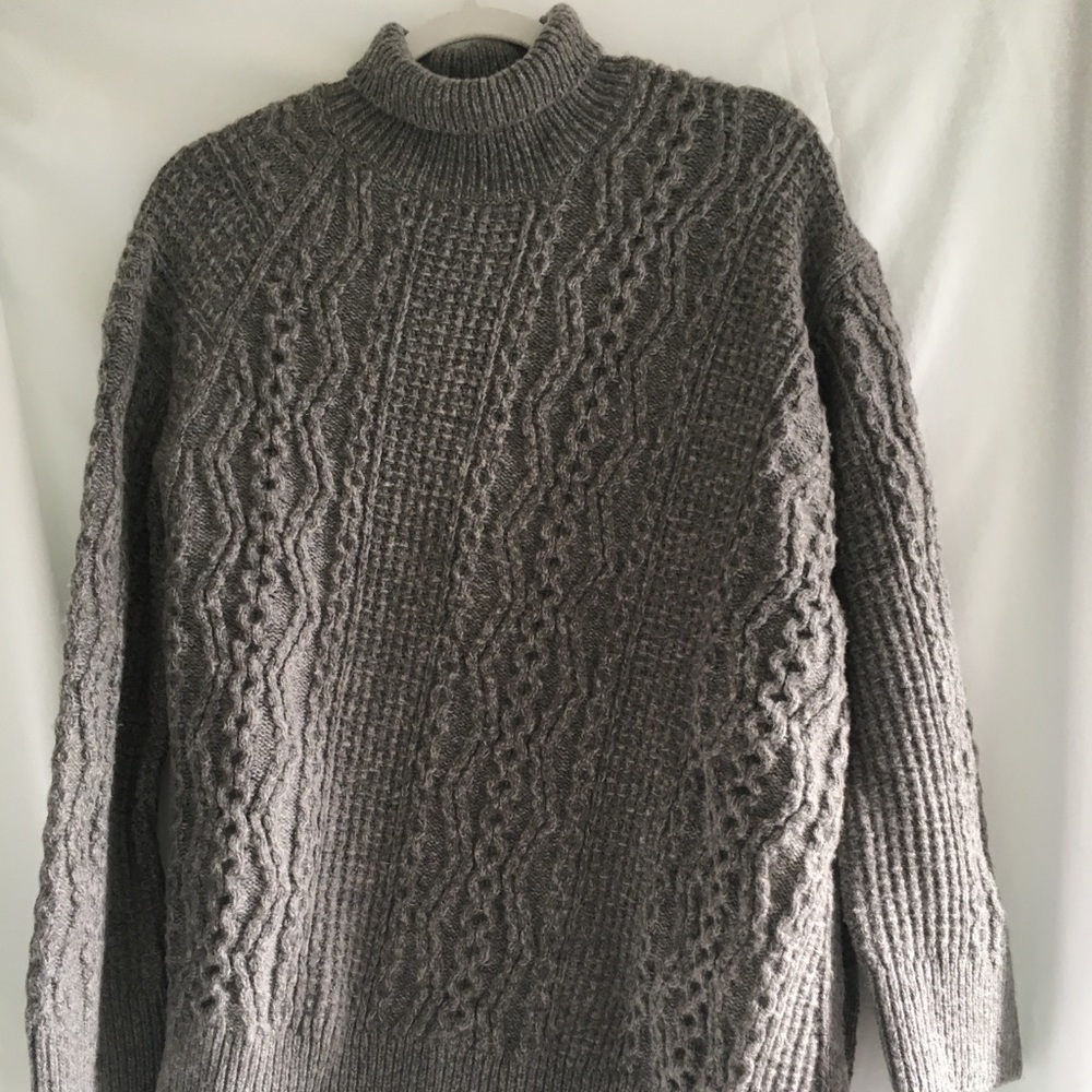 VINCE Women’s Gray Soft Wool Cashmere Rib Knit